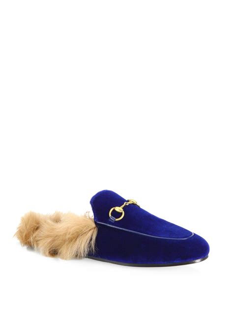 fur sandals gucci|Gucci velvet mules with fur.